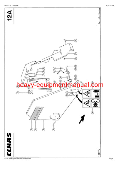 Download Claas C450 Folding Mega Medion Dominator Cutterbar Parts Manual PDF