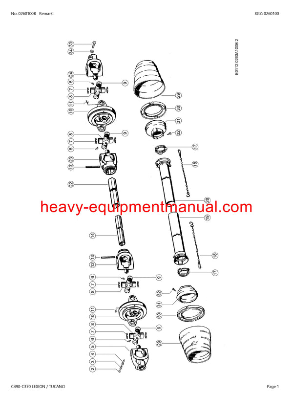 Download Claas C490-c370 Lexion Tucano Cutterbar Parts Manual PDF