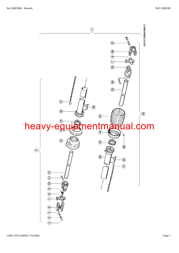 PDF Claas C490 - C370 Lexion Tucano Cutterbar Parts Manual Download