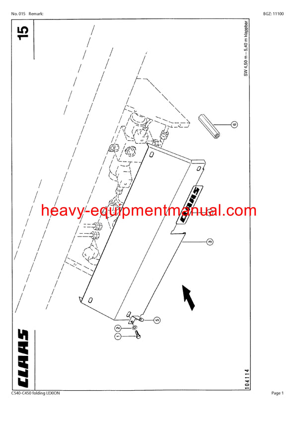 PDF Claas C540 - C450 Folding Lexion Cutterbar Parts Manual Download