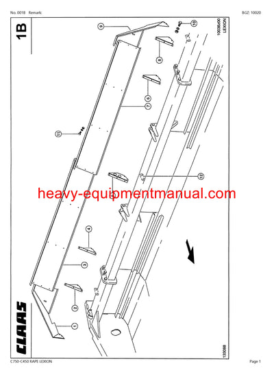 PDF Claas C750 - C450 Rape Lexion Cutterbar Parts Manual Download