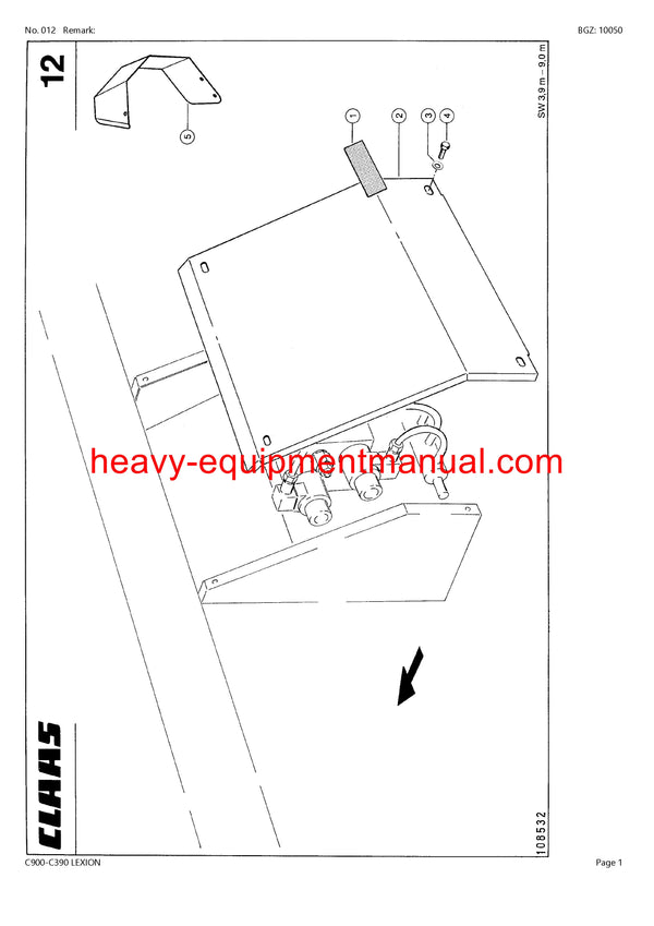 Download Claas C900-C390 Lexion Cutterbar Parts Manual SN 71100011-71199999