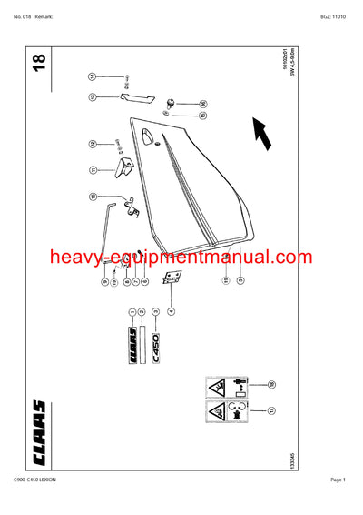Download Claas C900-C450 Lexion Cutterbar Parts Manual SN D0200011-D0299999
