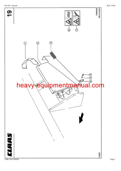 Download Claas C900-C450 Lexion Cutterbar Parts Catalog Manual SN 71500012-71599999