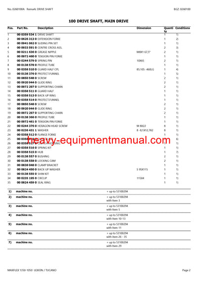 PDF Claas 1350 - 1050 Maxflex Lexion Tucano Cutterbar Parts Manual