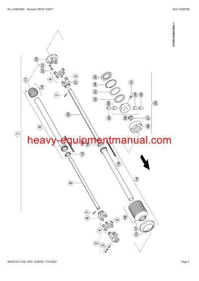 PDF Claas 1350 - 1050 Maxflex Lexion Tucano Cutterbar Parts Manual