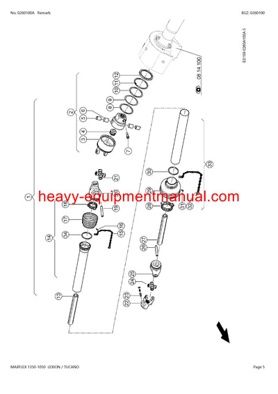 PDF Claas 1350 - 1050 Maxflex Lexion Tucano Cutterbar Parts Manual