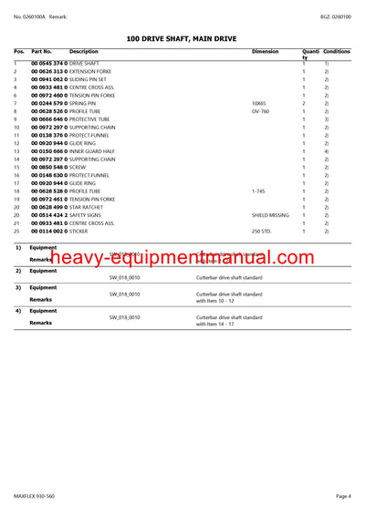Download Claas Maxflex 930-560 Cutterbar Parts Catalog Manual