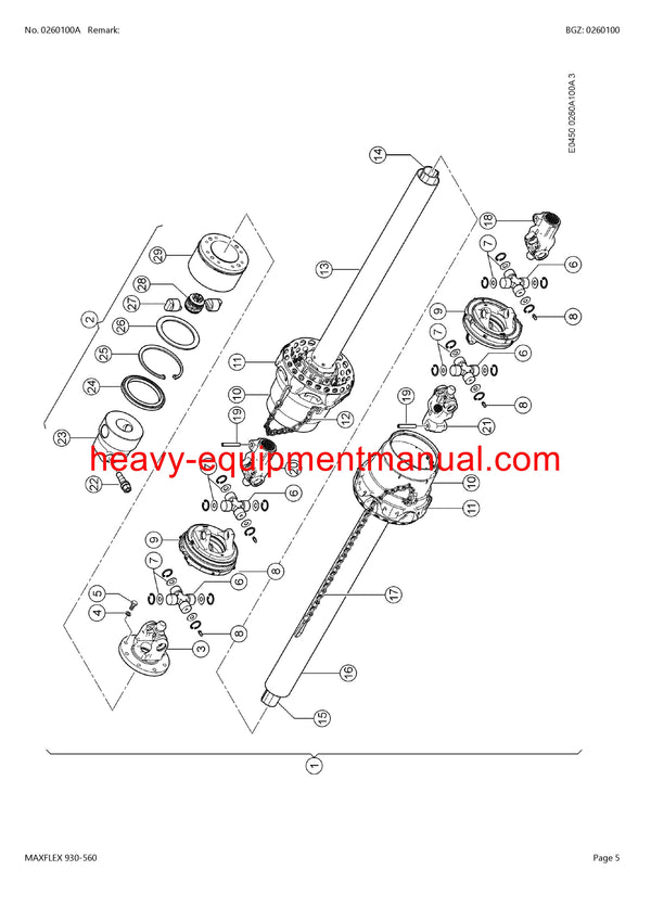 PDF Claas 930 - 560 Maxflex Cutterbar Parts Manual