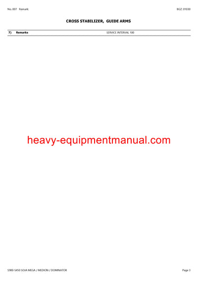 Download Claas S900-S450 Soja Mega Medion Dominator Cutterbar Parts Catalog Manual