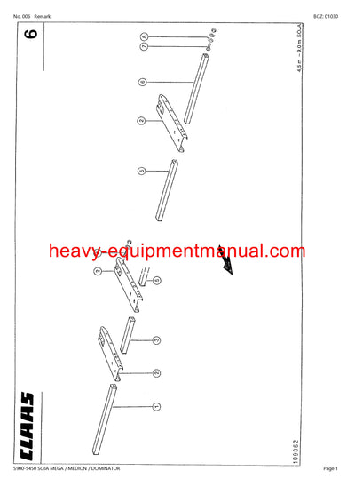 Download Claas S900-S450 Soja Mega Medion Dominator Cutterbar Parts Catalog Manual