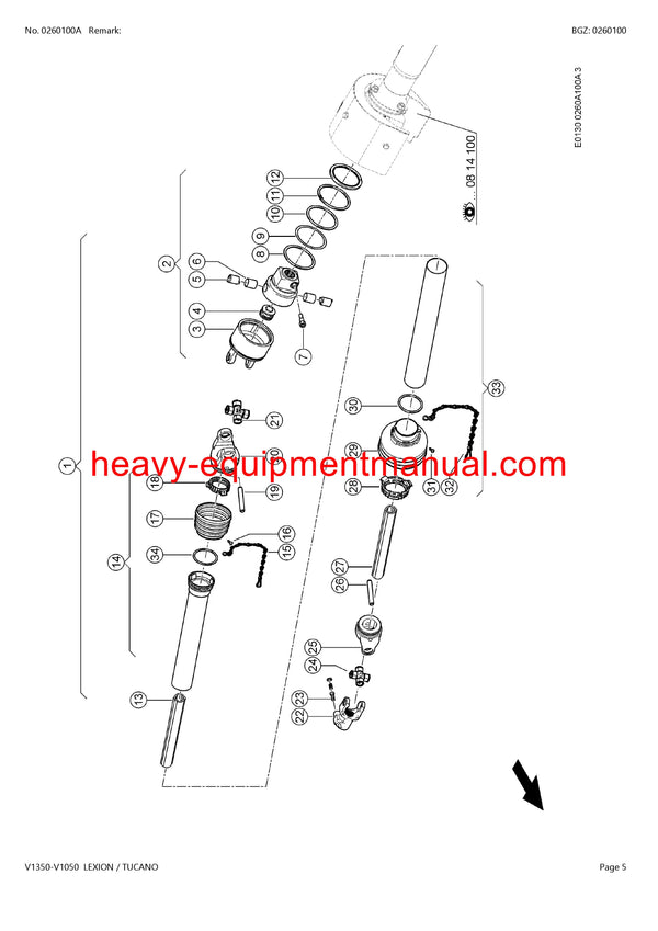 PDF Claas V1350 - V1050 Lexion Tucano Cutterbar Parts Manual