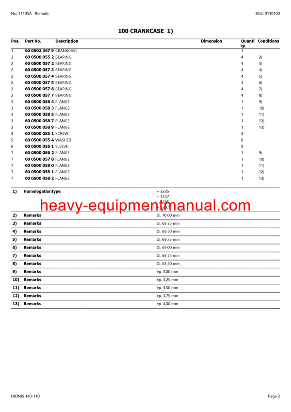 CLAAS DIONIS 140-110 TRACTOR PARTS CATALOG MANUAL SN CT37D3000 - CT37D5999