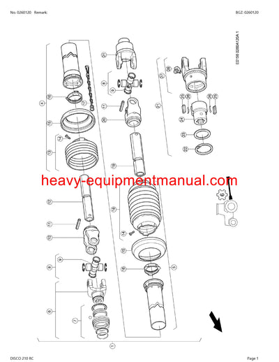 CLAAS DISCO 210 RC MOWER PARTS CATALOG MANUAL SN 62401001-62409999