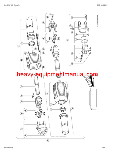 CLAAS DISCO 210 RC MOWER PARTS CATALOG MANUAL SN 62401001-62409999