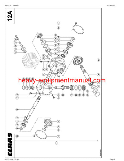 PDF Claas 2650 Plus Disco Mower Parts Manual