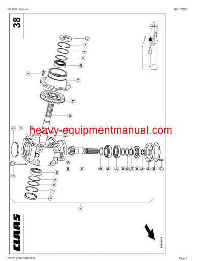 PDF Claas 2700 Disco Contour Mower Parts Manual