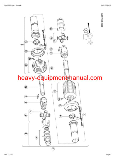 CLAAS DISCO 2750 MOWER PARTS CATALOG MANUAL SN F7500001-F7509999