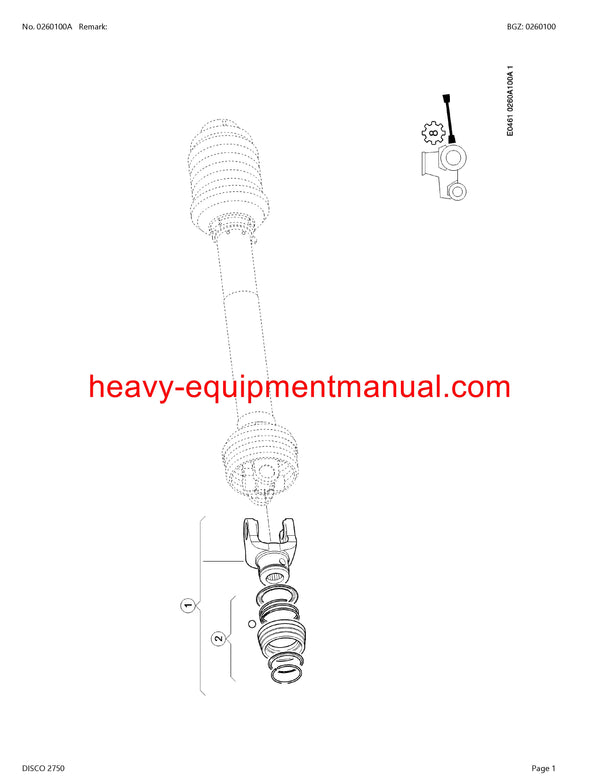Download Claas 2750 Disco Mower Parts Manual