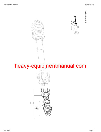 CLAAS DISCO 2750 MOWER PARTS CATALOG MANUAL SN F7500001-F7509999