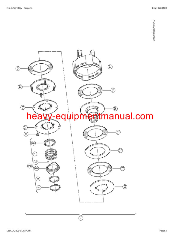 PDF Claas 2800 Disco Contour Mower Parts Manual