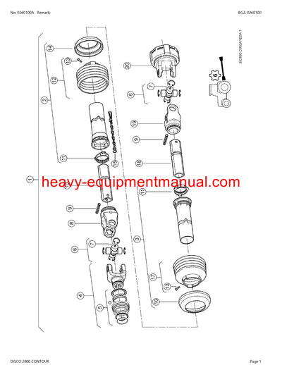 CLAAS DISCO 2800 CONTOUR MOWER PARTS CATALOG MANUAL SN F8001001-F8009999
