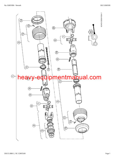 CLAAS DISCO 2800 C RC CONTOUR MOWER PARTS CATALOG MANUAL SN F8401001-F8409999