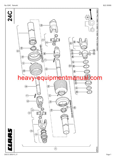 PDF Claas 3050 FC/ F Disco Mower Parts Manual