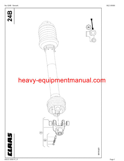 CLAAS DISCO 3050 FC F MOWER PARTS CATALOG MANUAL SN 65101001-65199999