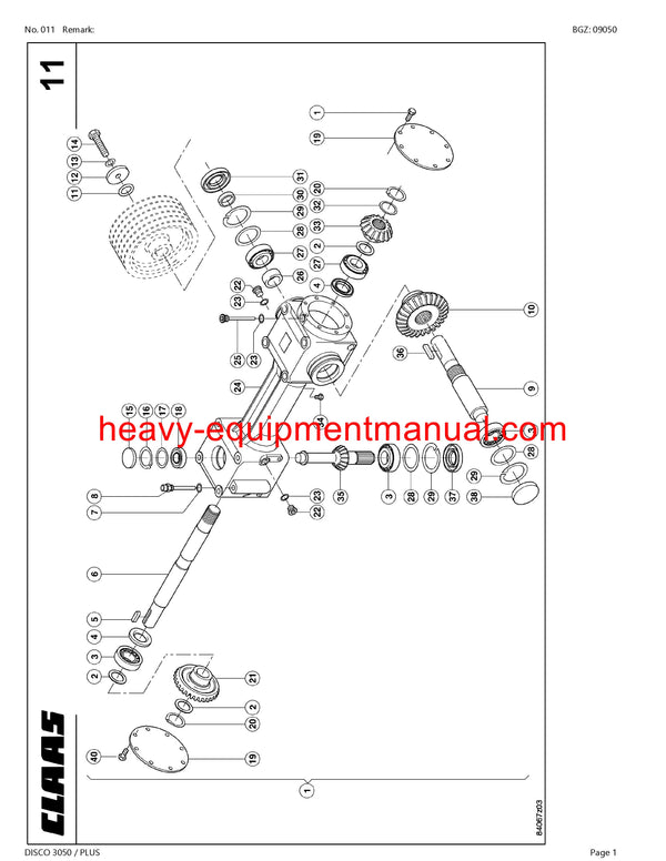 PDF Claas 3050 C Plus/ 3050 C Disco Mower Parts Manual