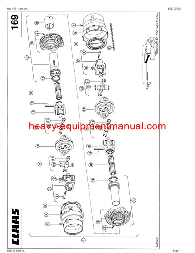 CLAAS DISCO 3050 TC MOWER PARTS CATALOG MANUAL SN 62201001-62299999