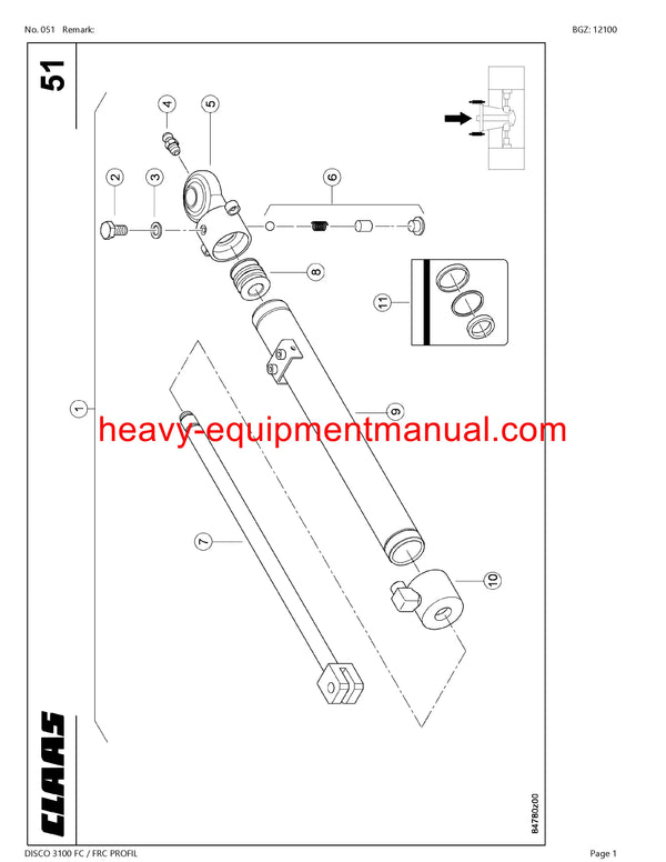 CLAAS DISCO 3100 FC FRC PROFIL MOWER PARTS CATALOG MANUAL SN 63901001-63999999