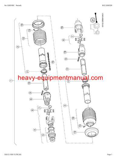 CLAAS DISCO 3100 TC/TRC/AS MOWER PARTS CATALOG MANUAL SN F5101001-F5199999