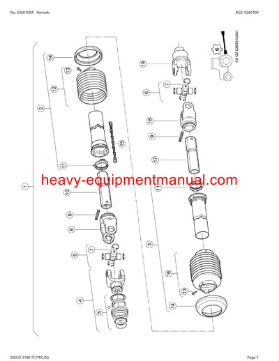 CLAAS DISCO 3100 TC/TRC/AS MOWER PARTS CATALOG MANUAL SN F5101001-F5199999