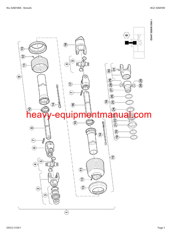 CLAAS DISCO 3150 F MOWER PARTS CATALOG MANUAL SN F7400001-F7409999