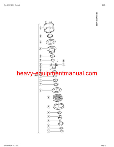 CLAAS DISCO 3150 TC TRC MOWER PARTS CATALOG MANUAL SN F9301001-F9309999