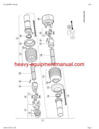 CLAAS DISCO 3150 TC TRC MOWER PARTS CATALOG MANUAL SN F9301001-F9309999