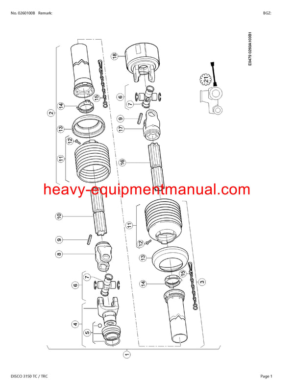 CLAAS DISCO 3150 TC TRC MOWER PARTS CATALOG MANUAL SN F9301001-F9309999