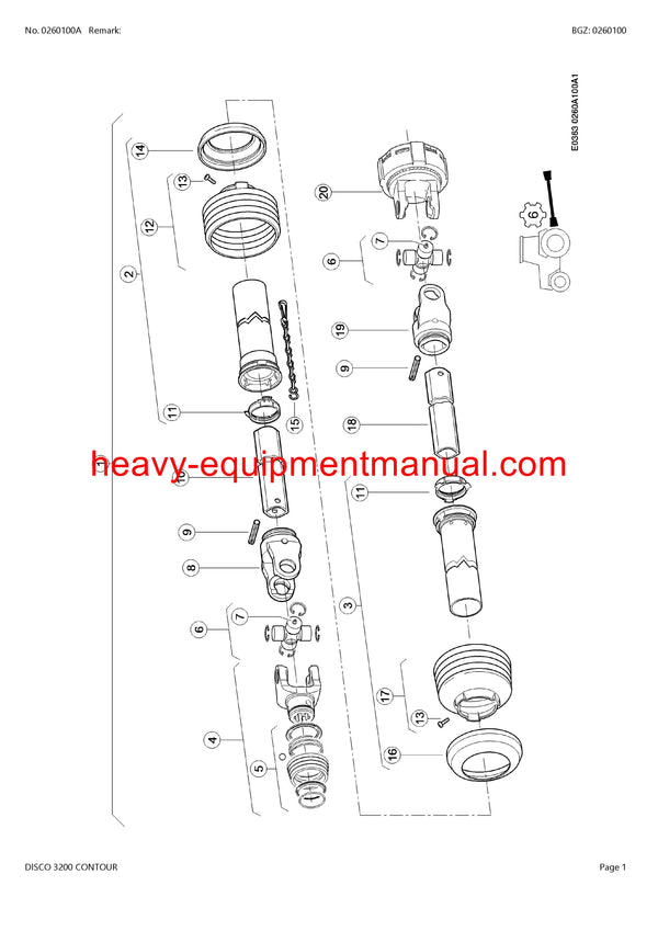 CLAAS DISCO 3200 CONTOUR MOWER PARTS CATALOG MANUAL SN F8101001-F8109999