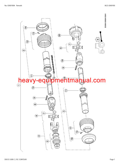 PDF Claas 3200 C RC Disco Contour Mower Parts Manual