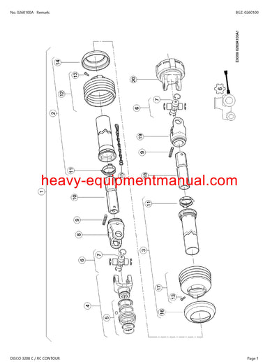 CLAAS DISCO 3200 C RC CONTOUR MOWER PARTS CATALOG MANUAL SN F8501001-F8509999