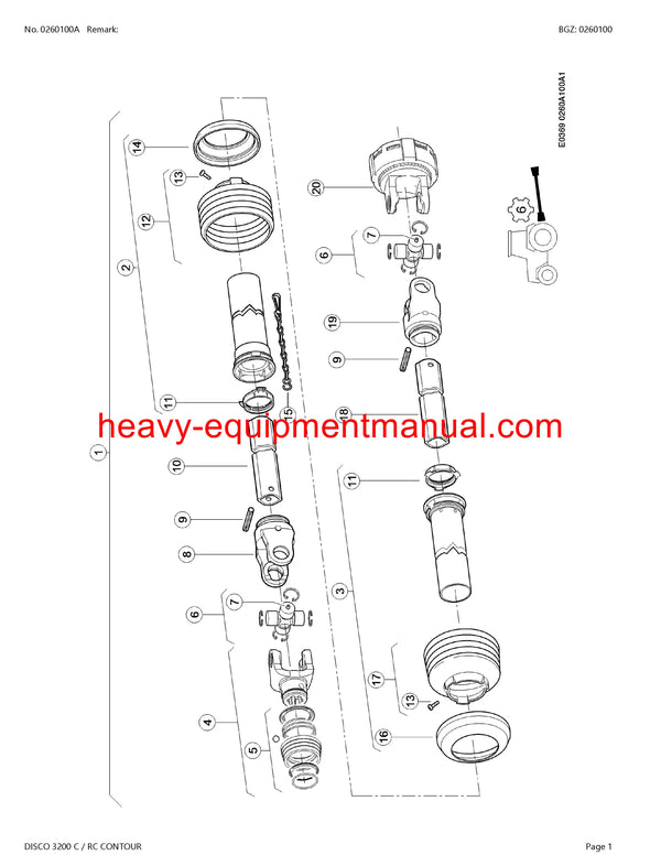 CLAAS DISCO 3200 C RC CONTOUR MOWER PARTS CATALOG MANUAL SN F8501001-F8509999