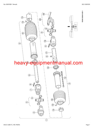 CLAAS DISCO 3200 FC / FRC PROFIL MOWER PARTS CATALOG MANUAL SN F7301001-F7309999