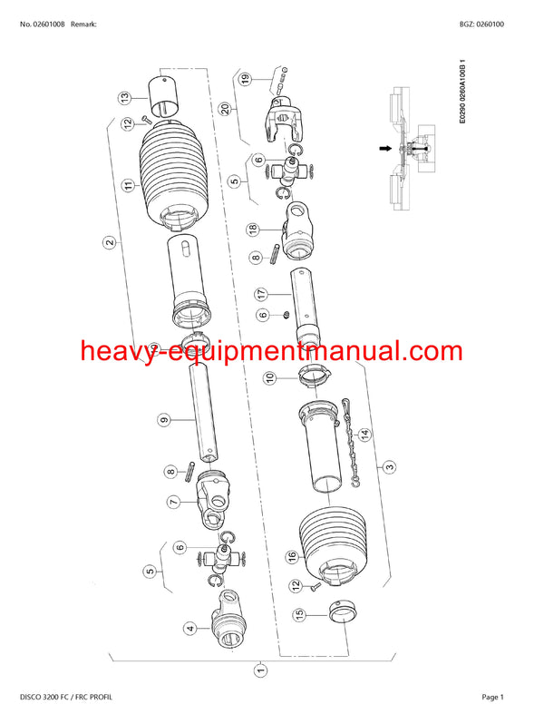 CLAAS DISCO 3200 FC / FRC PROFIL MOWER PARTS CATALOG MANUAL SN F7301001-F7309999