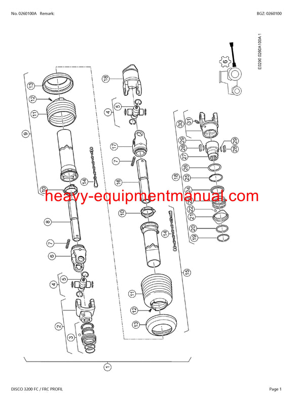 CLAAS DISCO 3200 FC / FRC PROFIL MOWER PARTS CATALOG MANUAL SN F7301001-F7309999