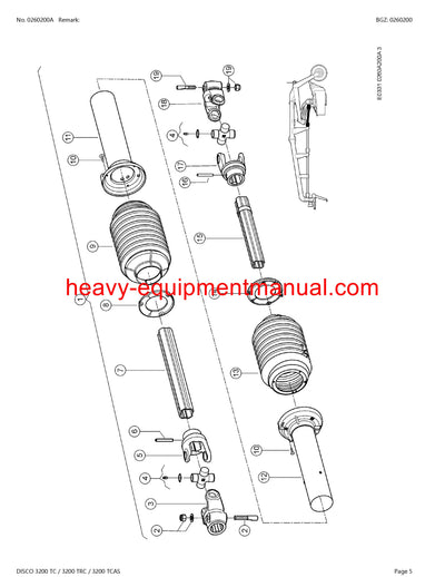 CLAAS DISCO 3200 TC 3200 TRC 3200 TCAS MOWER PARTS CATALOG MANUAL SN F9001001-F9099999