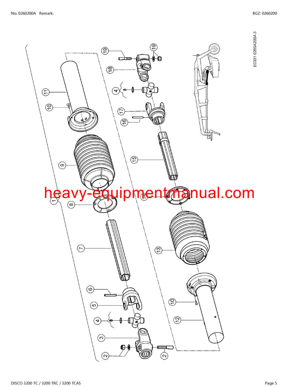 CLAAS DISCO 3200 TC 3200 TRC 3200 TCAS MOWER PARTS CATALOG MANUAL SN F9001001-F9099999