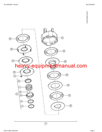 CLAAS DISCO 3600 CONTOUR MOWER PARTS CATALOG MANUAL SN F8201001-F8209999