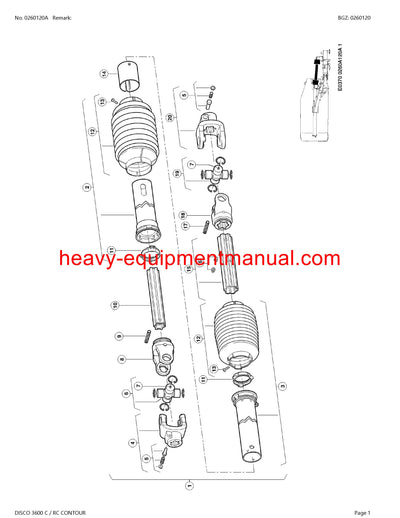 CLAAS DISCO 3600 C RC CONTOUR MOWER PARTS CATALOG MANUAL SN F8601001-F8609999