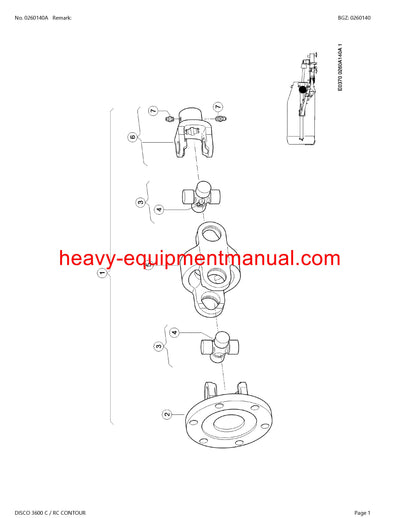 CLAAS DISCO 3600 C RC CONTOUR MOWER PARTS CATALOG MANUAL SN F8601001-F8609999